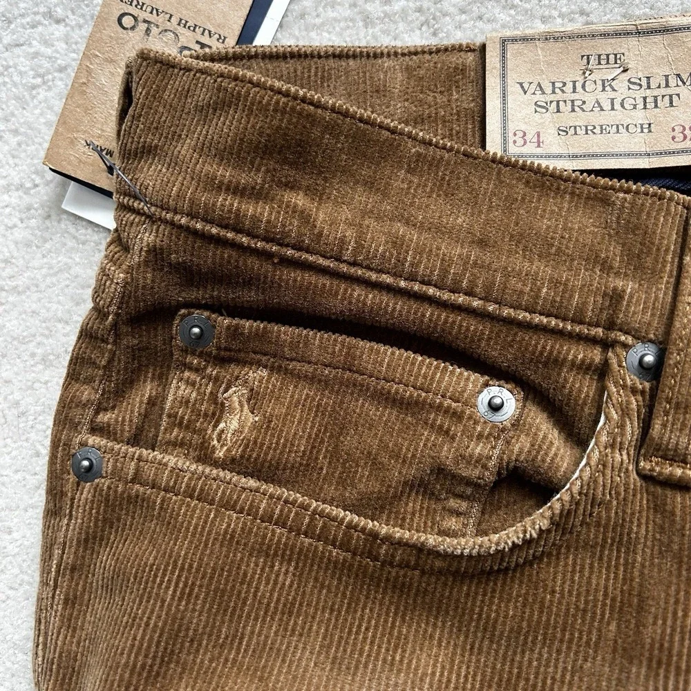 Polo Ralph Lauren Pants Men's 34x32 Corduroy Varick Slim Straight Lightweight